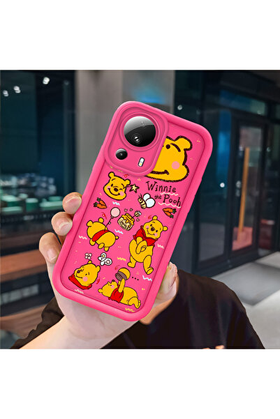 ucuc Mi 13 Lite Compatible Pink Red Silicone Case Shockproof Camera Protection