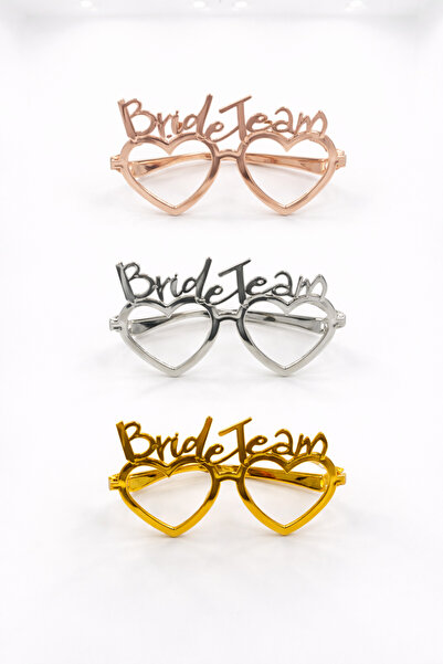 PARTİPORT نظارات حفلات على شكل قلب لفريق العروس، مجموعة من 3 قطع - ذهبي، فضي،...