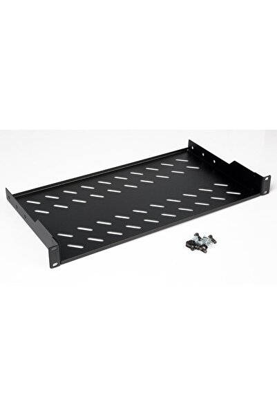 Lande 19” 1U Sürgülü Rack Raf (Siyah)