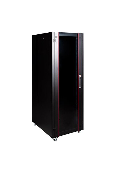 Lande خزانة راك عمودية من نوع هايبرلاين 42U 600x800 قابلة للفك (أسود) (غطاء ز...