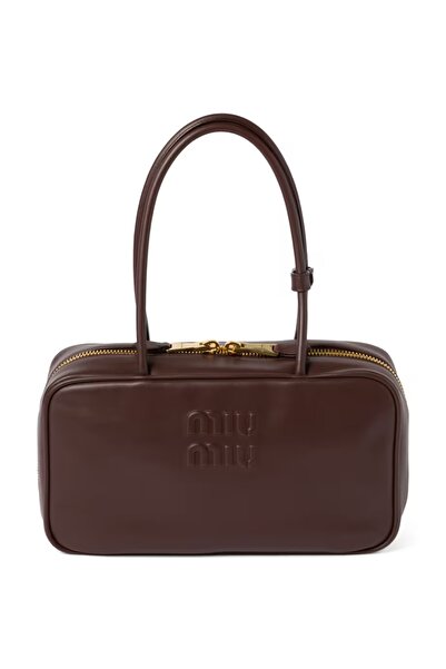 Miu Miu Leather Beau Bag Shoulder Crossbody Top-handle Tote Bag Mid