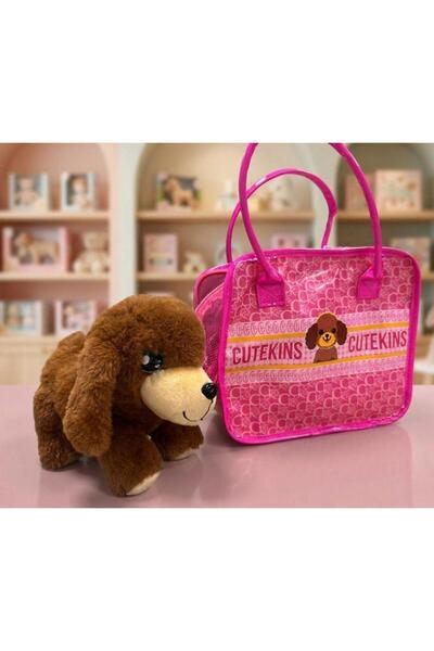 Tıfıl Toys Cute Puppy Carrying Set - Plush Toy and Pink Bag Toy Set