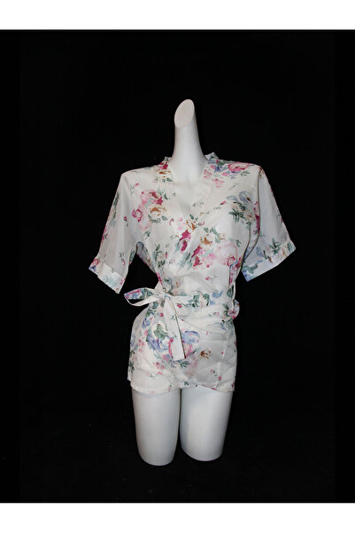 JInsh Kimono Costume Floral Patern Blossom Gown Nightgown Suit Short Yukata W...