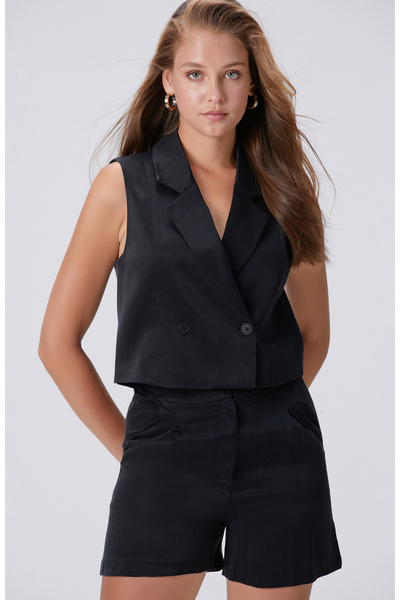 Network Siyah Cupro Yelek