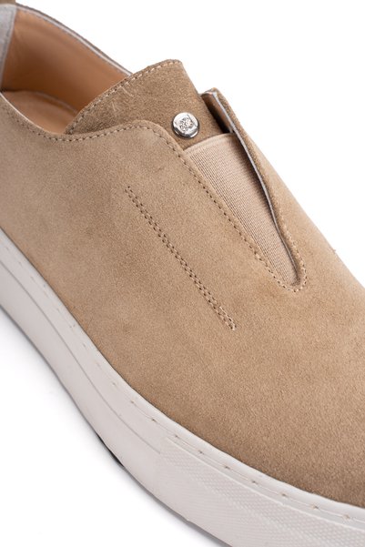 PASSAGE SHOES 2055 حذاء رياضي نسائي من الجلد الطبيعي مصنوع من جلد الغزال الجملي