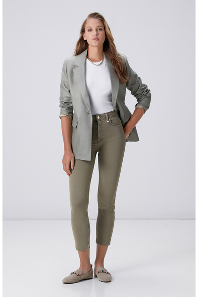 Network Slim Fit Haki Denim Pantolon