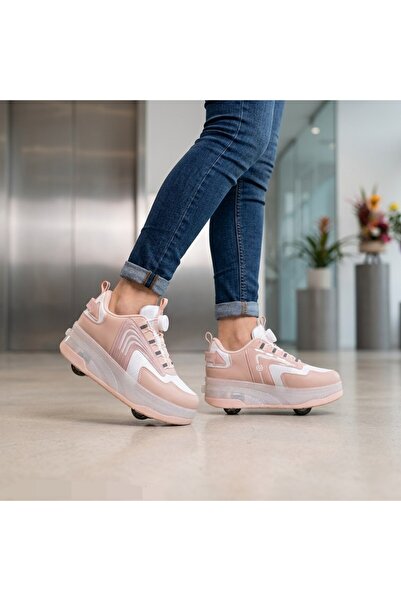 Öztürk Işıklı Akıllı Mekanizma Bağcıklı Çocuk Paten Ayakkabı