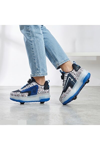 Öztürk Işıklı Akıllı Mekanizma Bağcıklı Çocuk Paten Ayakkabı