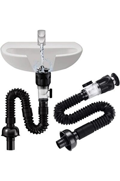 Arabest 2 Pack Bathroom Sink Drain Kit with Flexible Expandable P-Trap, for 1...