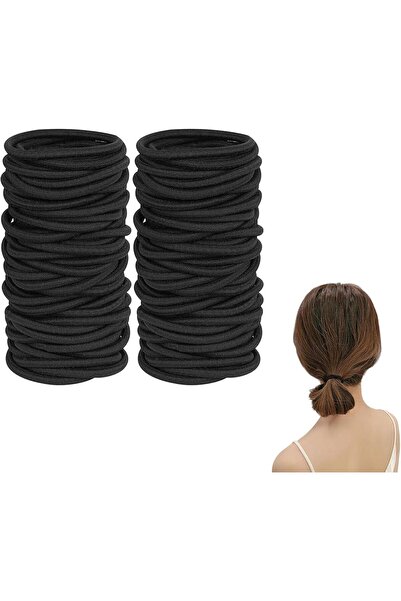 Arabest Hair Ties for Women,4MM Black Ponytail Holders Hair Bands,Elastic Hai...