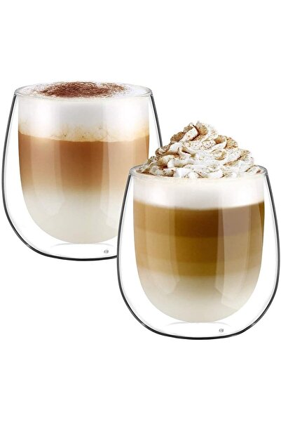 Blackstone Double Wall Glass Tumbler Set of 2 Red 100ml suitable for Coffee T...