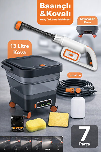 mimtec Katlanabilir Kovalı Basınçlı Araç Yıkama Makinesi - 20000mAh Kapasite ...