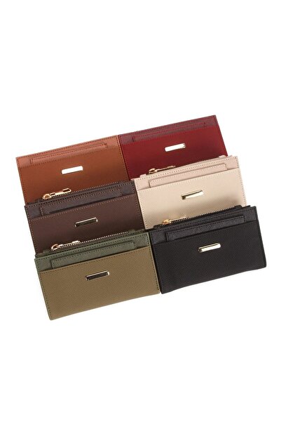 Newish Polo Women's Zippered Portfolio Wallet Card Holder Textured Vegan Faux...