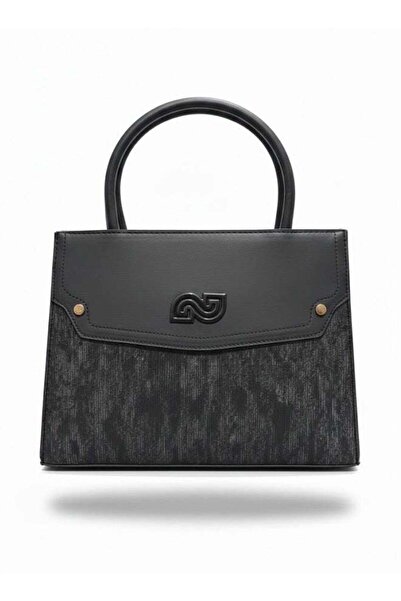 Fumes Black Women’s Satchel Handbag with Matching Small Wallet