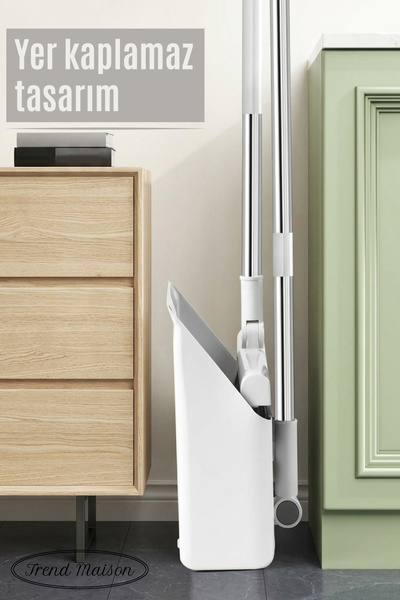 Trend Maison Hazneli Katlanır Faraşlı Toz & Tüy Toplayıcı Süpürge Seti – Beyaz TM-0810