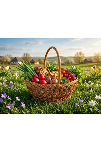 OEM Handmade Wicker Easter Basket with Handle, Small No.2 35x30x25 cm
