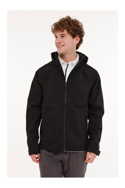 lumberjack Ανδρικό μαύρο λεπτό αδιάβροχο αναπνέον μπουφάν