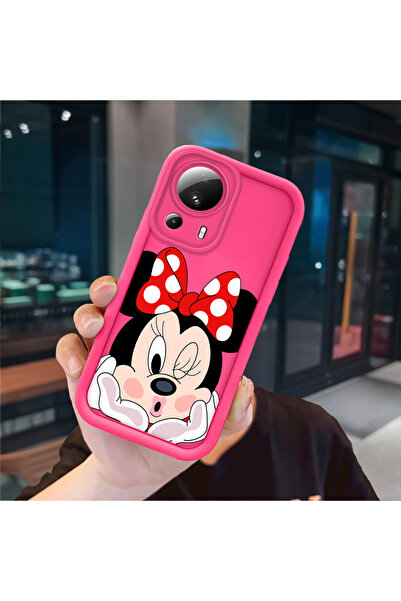 ucuc Mi 13 Lite Uyumlu Pembe Kırmızı Silikon Kılıf Darbeye Dayanıklı Kamera K...