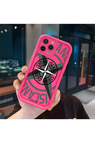 ucuc iPhone 16 Pro Compatible Pink Red Silicone Case Shockproof Camera Protec...