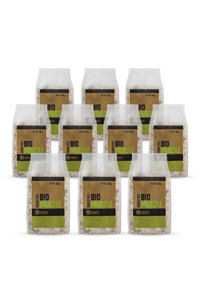 GymBeam BIO Muesli, 10 x 500 g, crunchy nuts