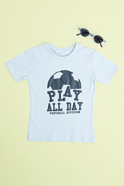 Fulla Moda Tricou pentru băieți Play All Day Yazılı cu imprimeu