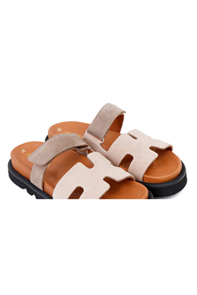 ANNASIA SHOES ADA Slippers - Cream/Beige Leather