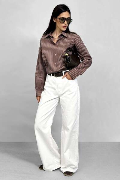 NİLİST Pamuk Soft Wide Leg Jean - White