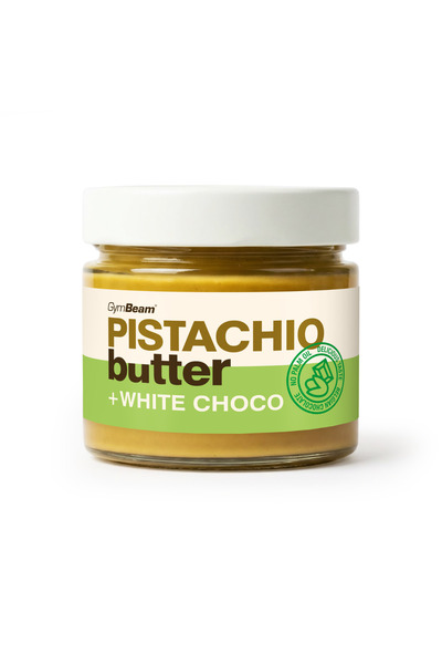 GymBeam Unt de fistic cu ciocolată albă, 220 g