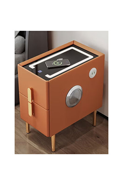 KEKE Bedside Table with Wireless Charging and Bluetooth Speaker for Bedroom