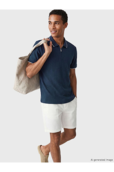 LC Waikiki تي شيرت رجالي بياقة بولو من إنديجو