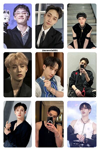 sevimliflower bang chan stray kids 1 ADET FOTOKART PVC KAPLI 9*6 CM 7 ADET AL...