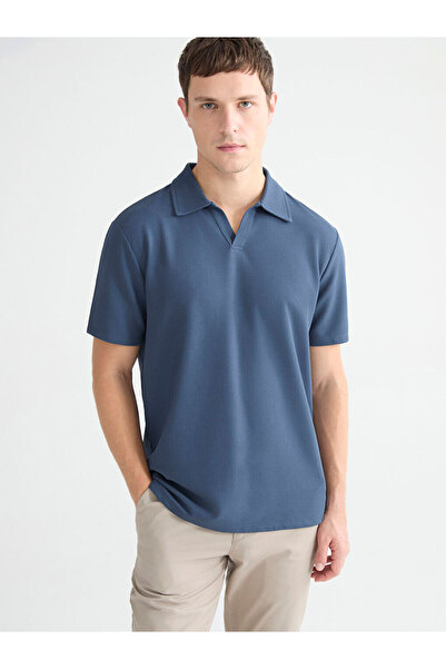 LC Waikiki تي شيرت رجالي بياقة بولو من إنديجو