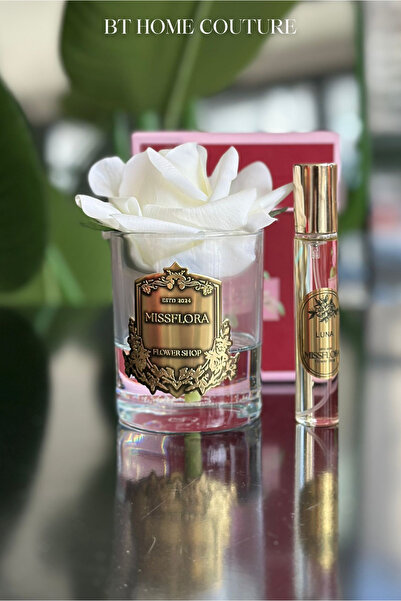Miss Flora SOLMAYAN CAM-GOLD BEYAZ TEK GÜL