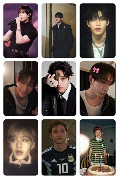 sevimliflower bang chan stray kids 1 ADET FOTOKART PVC KAPLI 9*6 CM 7 ADET AL...