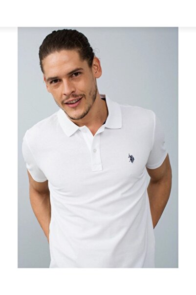 U.S. Polo Assn. White Men's Polo T-Shirt Gtp Trendmood