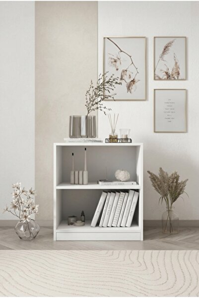 FOR WOMAN DESİGN Ahşap 2 Raflı Mini Kitaplık Modern Minimal Tasarım Pratik De...