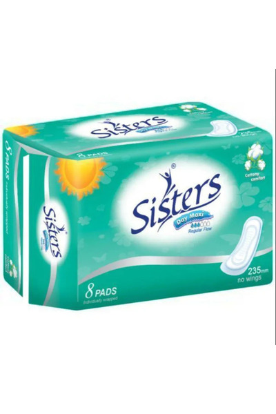 Sisters Day Maxi Regular Flow Sanitary Pads With Cottony Comfort Top Layer- 8...