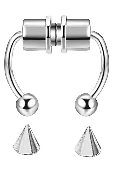 Choice4 Silver 1 pc 2Pcs or 5Pcs Magnet Nose Ring Stainless Steel Horseshoe R...