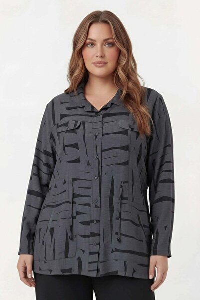 RMG Waist-Tied Large Size Slim Jacket Smoked