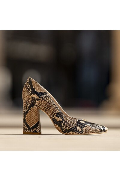 CONDUR by alexandru Women's Chunky Heel Shoes Victoria Print Camel - 40