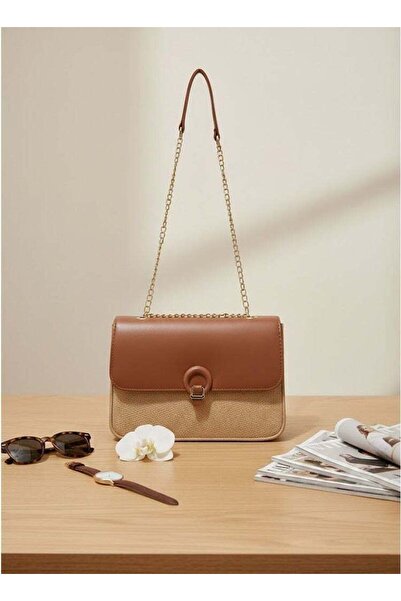 Fumes Brown Women’s Luxury Flap Shoulder Bag with Chain Strap and Magnetic Cl...