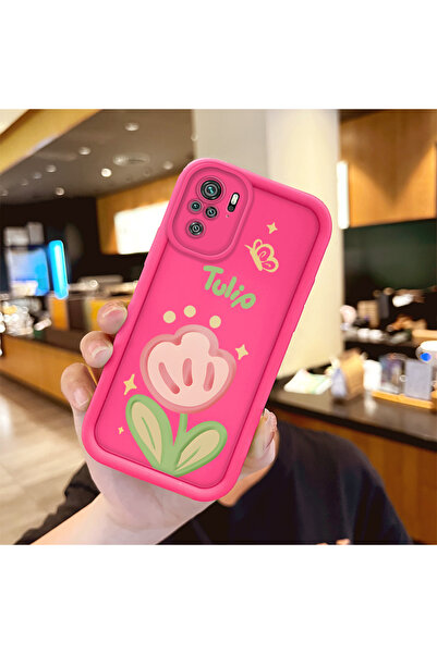 Hontinga Redmi Note 10S Compatible Silicone Shockproof Rose Red Phone Case Fl...