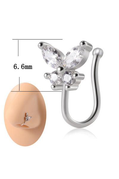 Choice6 1PC Style I 1PC 316L Surgical Steel Nose Ring Hoop C Shape Septum Rin...