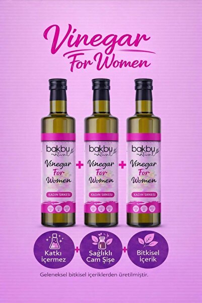 bakbu natural Bakbunatural Vinegar For Women Sirke 3'lü 500 ML x 3