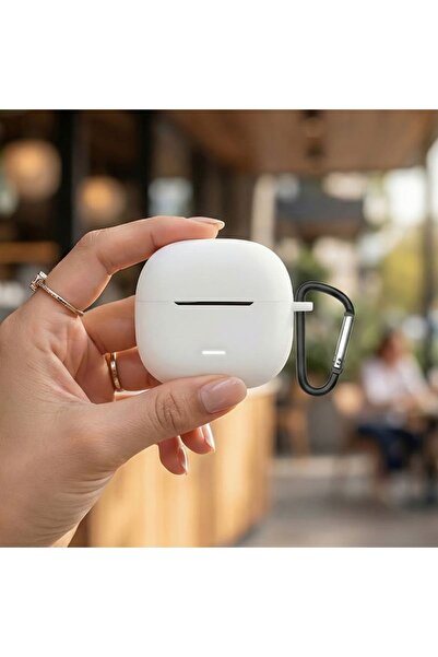 CaseOnn Redmi Buds 8 Active Case with Strap Attachment Matte Silicone White