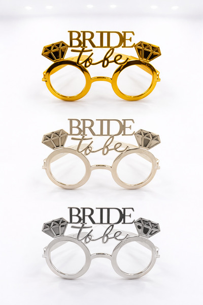 PARTİPORT Bride to Be Party Glasses – Set of 3 Round Frame Bachelorette Glass...