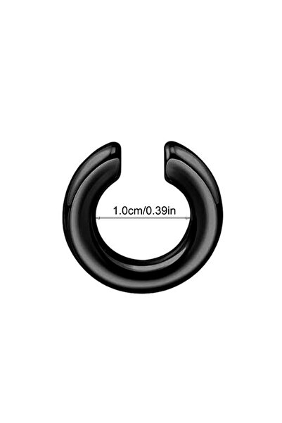 Choice5 Black -1cm 1pc Exaggerated c-Shaped Non-Piercing Nose Ring Fake Pierc...