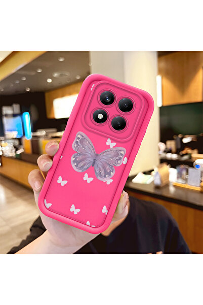 Hontinga Redmi Note 14 Pro Plus 5g Compatible Silicone Shockproof Rose Red Ph...