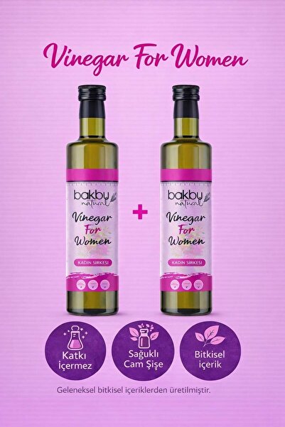 bakbu natural Bakbunatural Vinegar For Women Sirke 2'li 500 ML x2