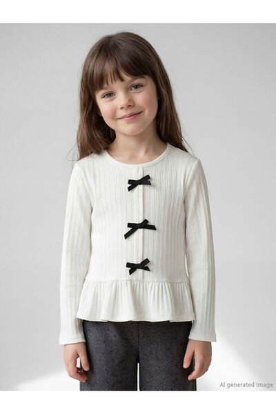 LC Waikiki Sparkling Choices from Shining Store Zero Roba Collar Bow Girl's R...